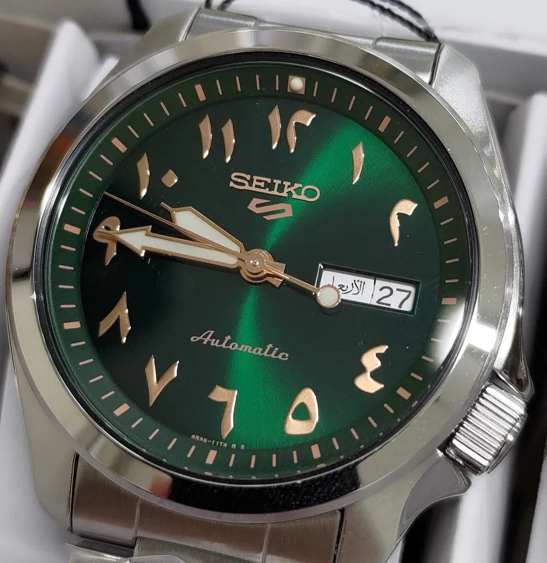 Seiko 5 Sports Mechanical Automatic Arabic Numerals Day-Date Display Green Dial SRPH49