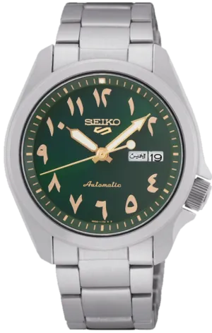 Seiko 5 Sports Mechanical Automatic Arabic Numerals Day-Date Display Green Dial SRPH49