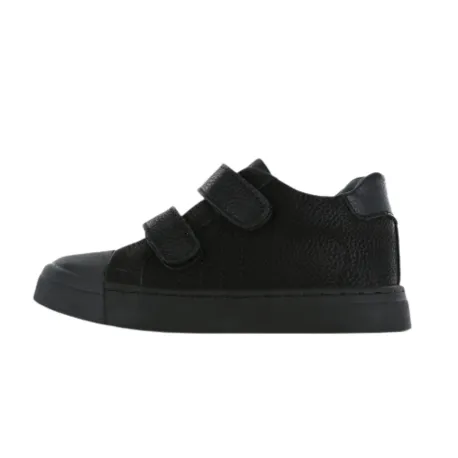 Shoesme Black Riptape Leather School Shoe