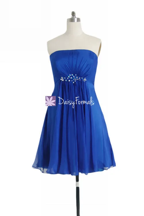 Simple Strapless Chiffon Party Dress Glamorous Cocktail Dress Prom Dress (PR28072)