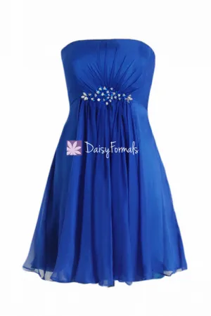 Simple Strapless Chiffon Party Dress Glamorous Cocktail Dress Prom Dress (PR28072)