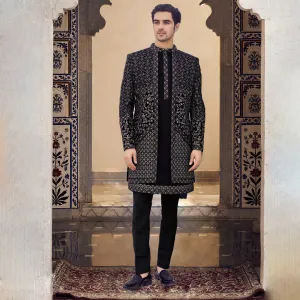 Sleek Onyx Black Indo-Western