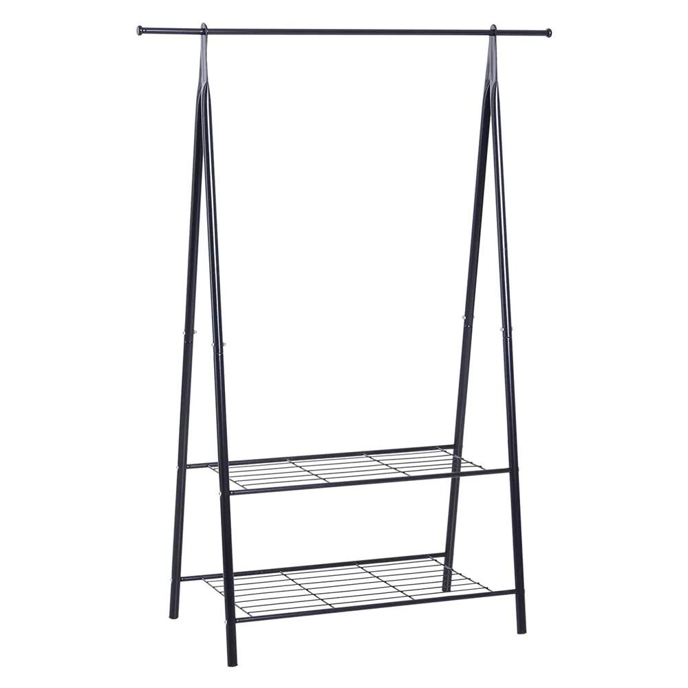 Sleek Steel Dressing Rail with Shoe Rack | Charcoal Grey | 1.5m  High