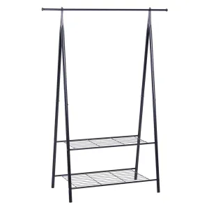 Sleek Steel Dressing Rail with Shoe Rack | Charcoal Grey | 1.5m  High