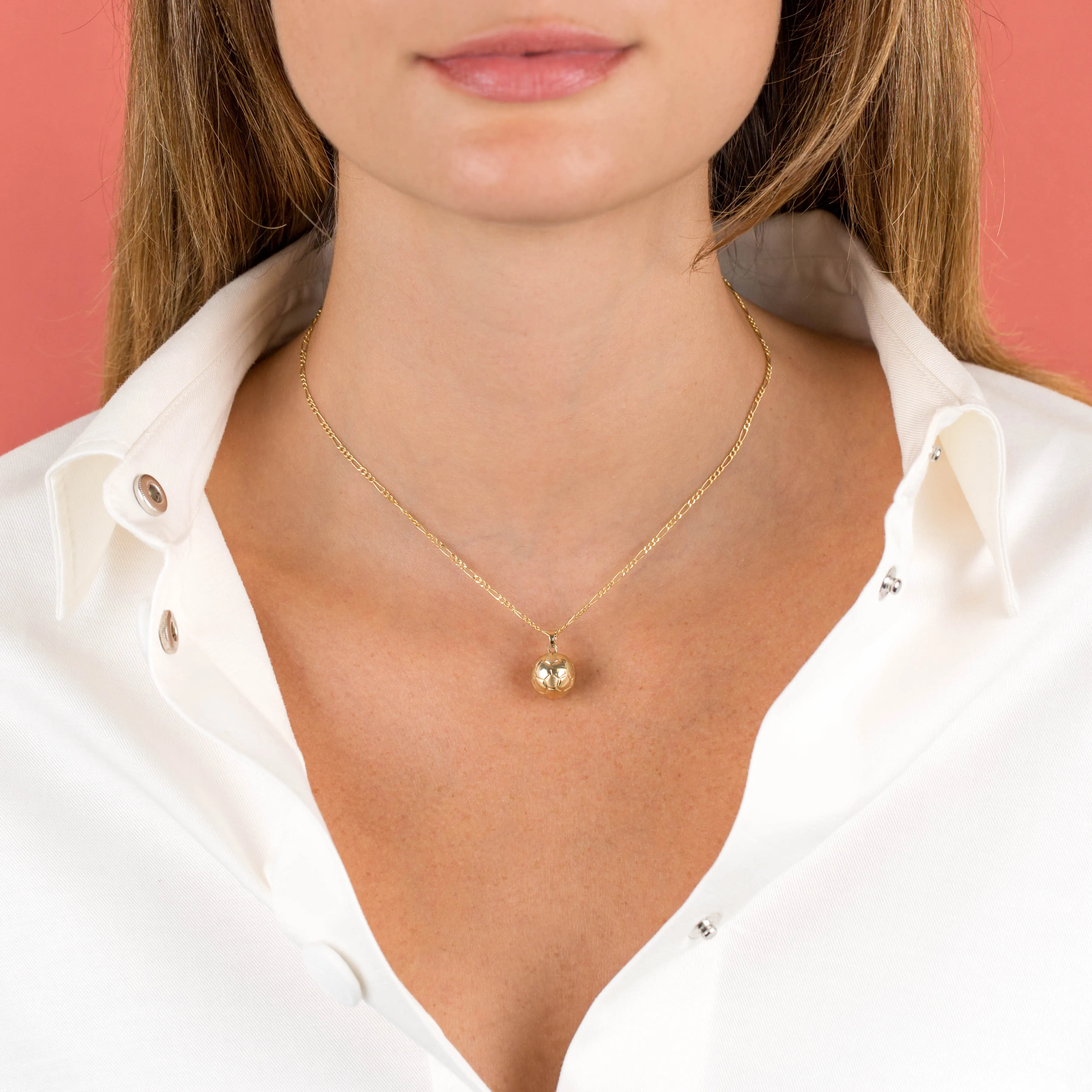 Soccer Ball Necklace 14K