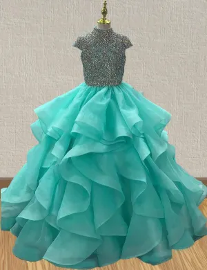 Sparkly Beaded Bodice Stunning Long Prom Gown