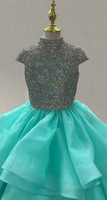 Sparkly Beaded Bodice Stunning Long Prom Gown