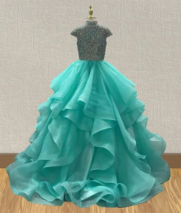 Sparkly Beaded Bodice Stunning Long Prom Gown