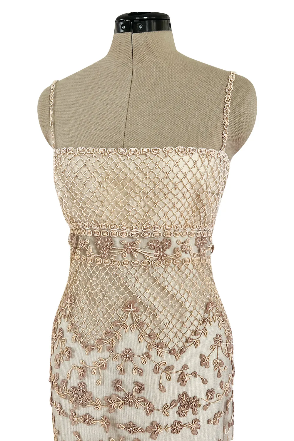 Spectacular Resort 2014 Valentino Fully Beaded Pale Pinky Nude Silk & Net Dress
