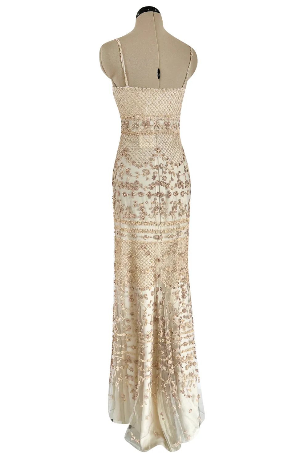 Spectacular Resort 2014 Valentino Fully Beaded Pale Pinky Nude Silk & Net Dress
