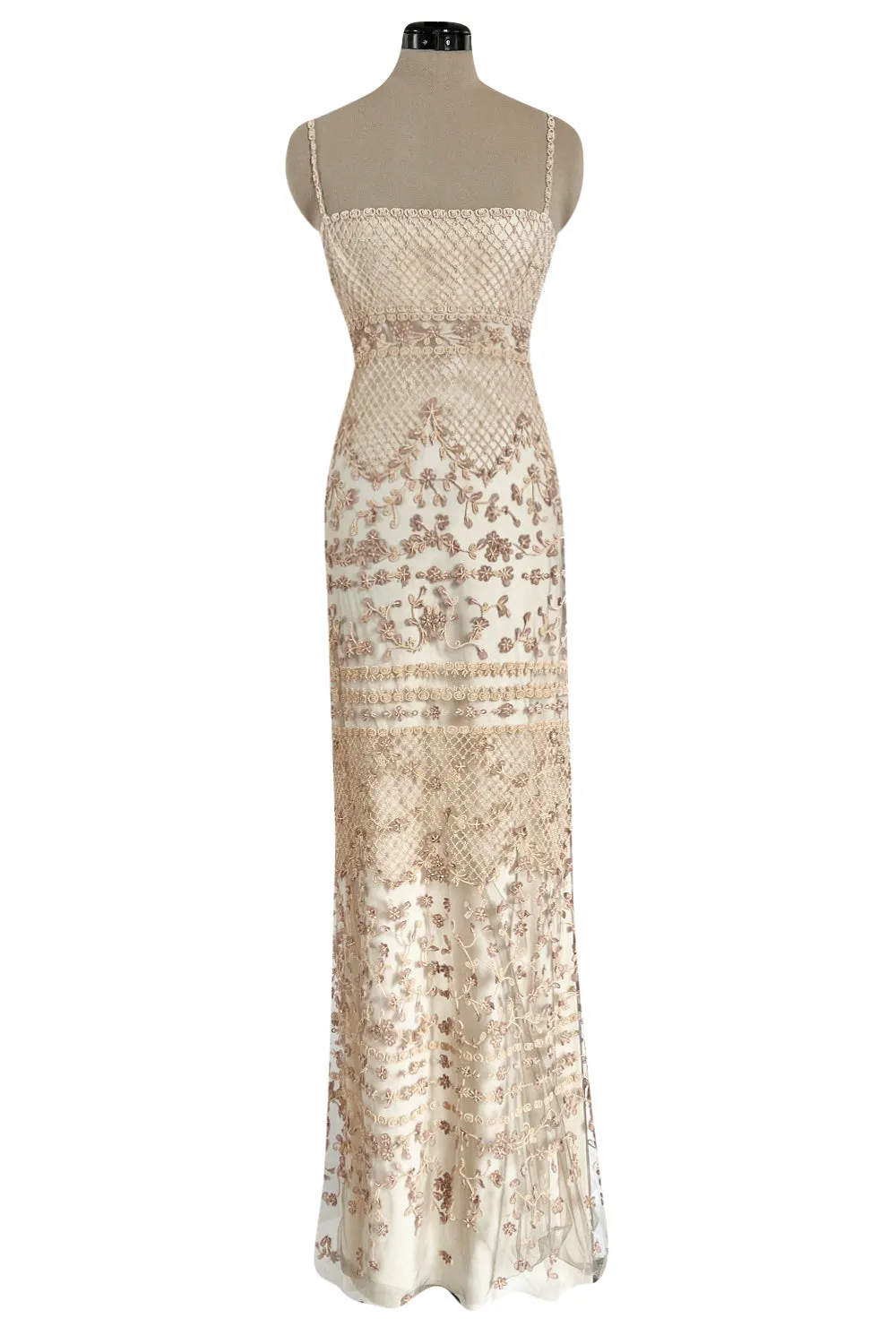 Spectacular Resort 2014 Valentino Fully Beaded Pale Pinky Nude Silk & Net Dress