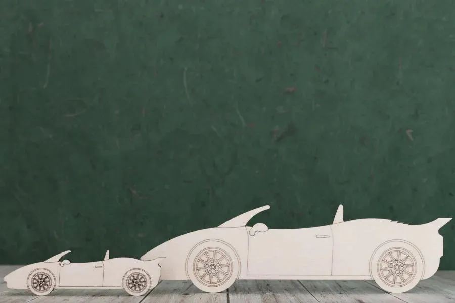 Sports car with etched detail - 4mm plywood