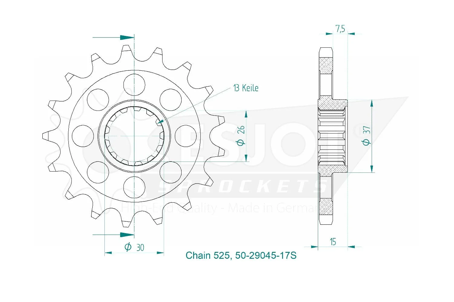 Sprockets Front (29045-17T) Sports - Esjot