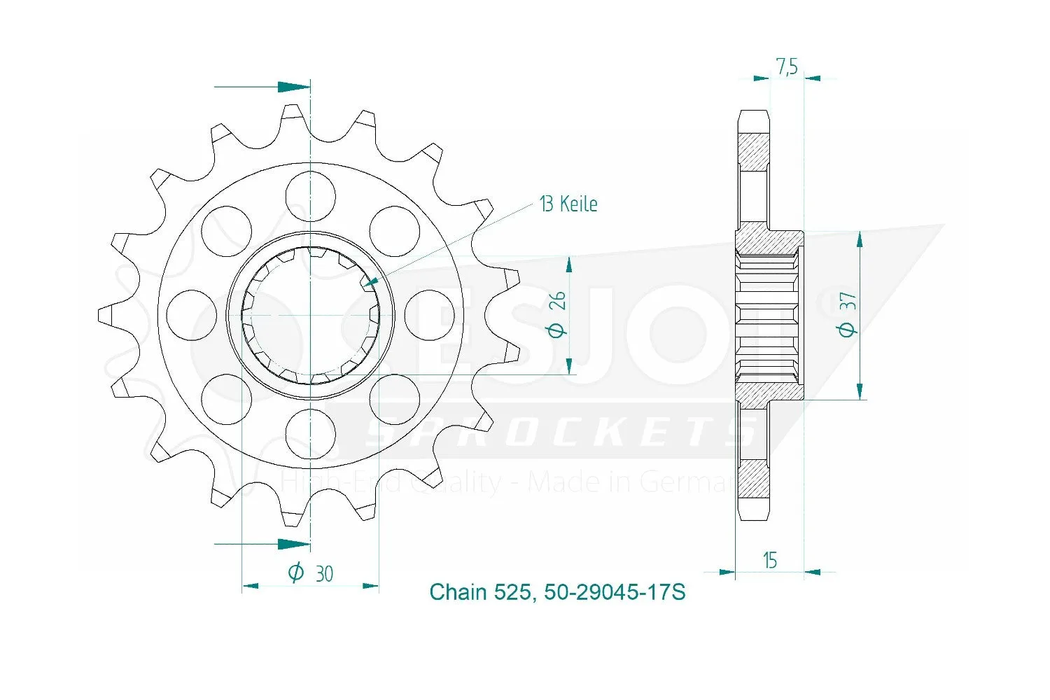 Sprockets Front (29048-16T) Sports - Esjot