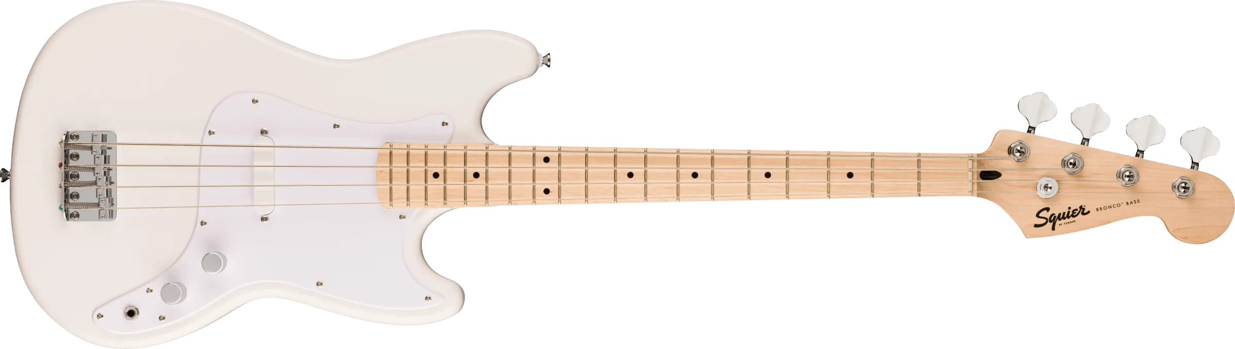 Squier Sonic Bronco Bass, Maple Fingerboard, White Pickguard, Arctic White