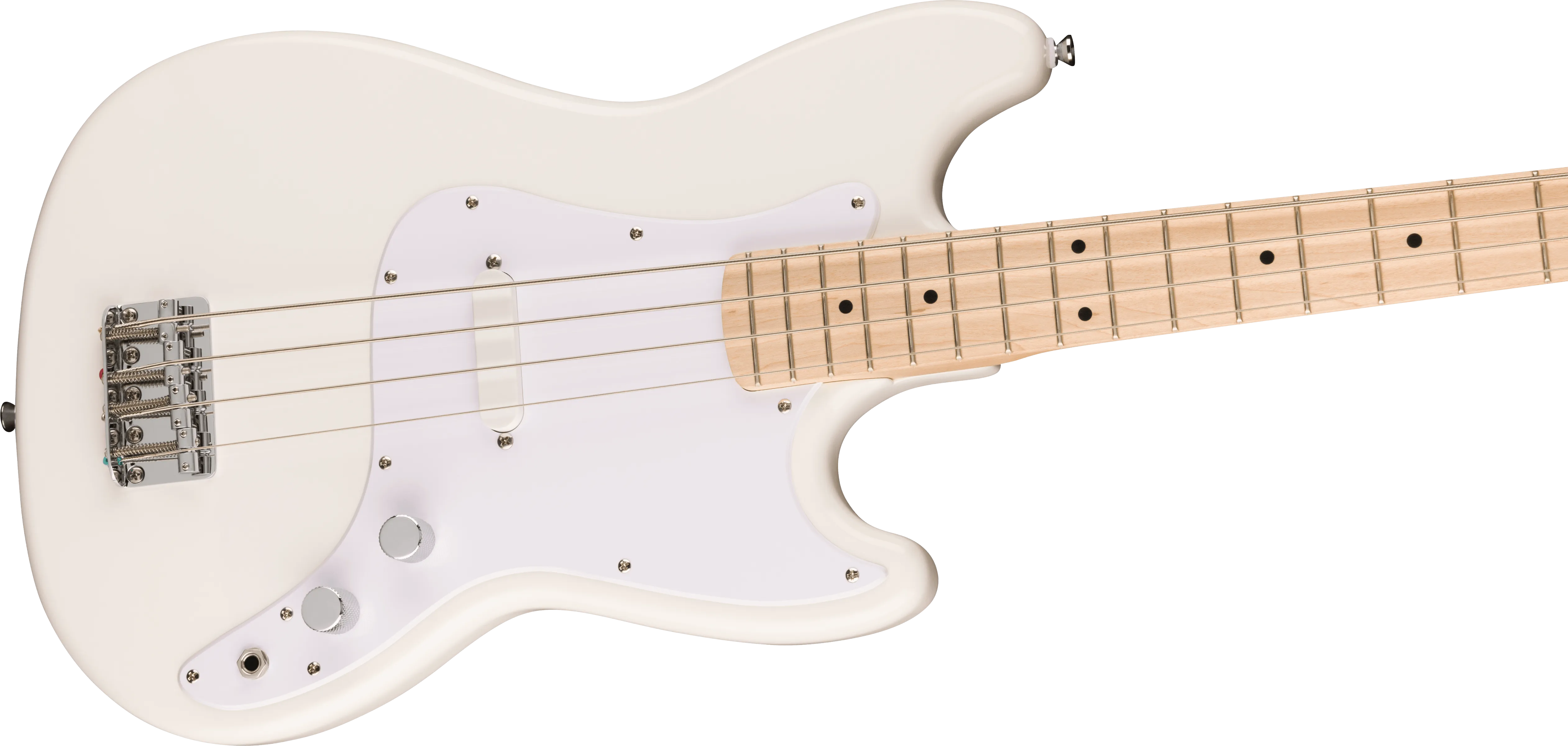 Squier Sonic Bronco Bass, Maple Fingerboard, White Pickguard, Arctic White