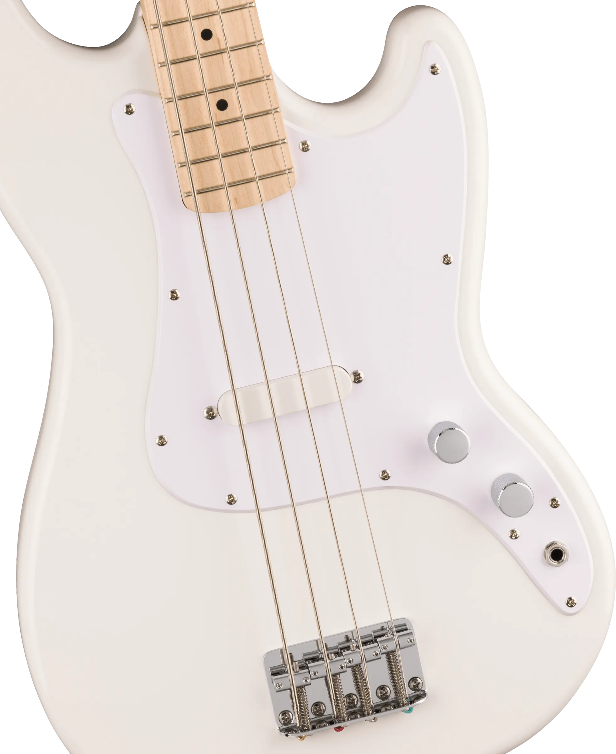 Squier Sonic Bronco Bass, Maple Fingerboard, White Pickguard, Arctic White
