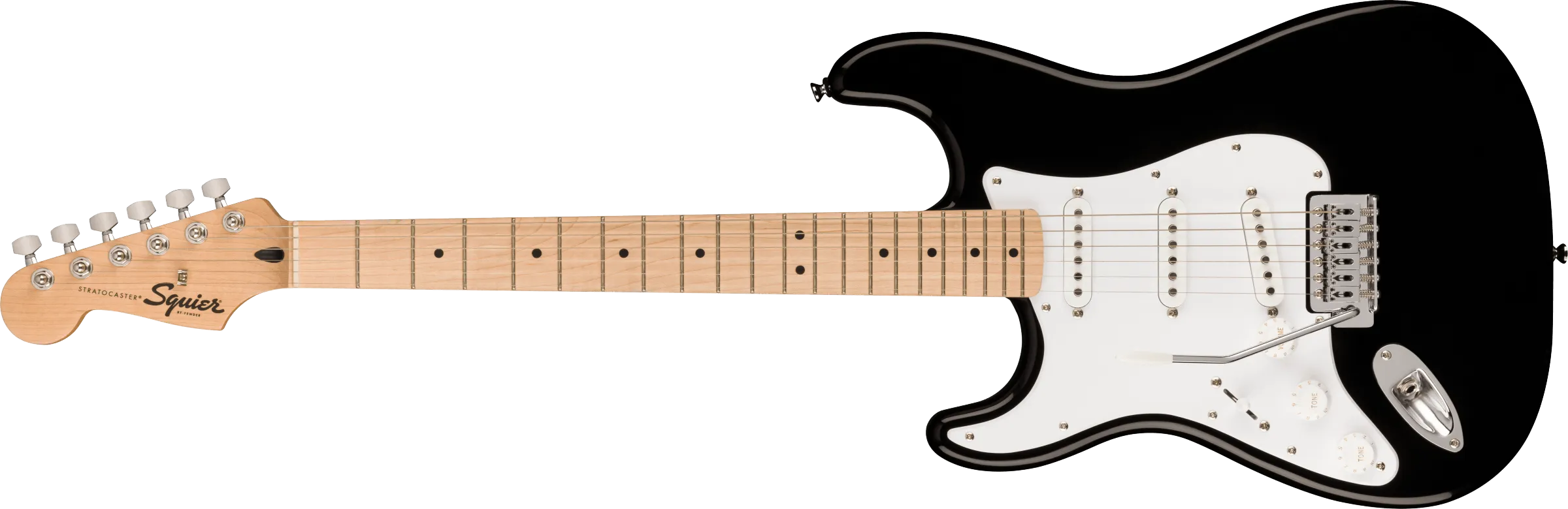 Squier Sonic Stratocaster Left-Handed, Maple Fingerboard, White Pickguard, Black