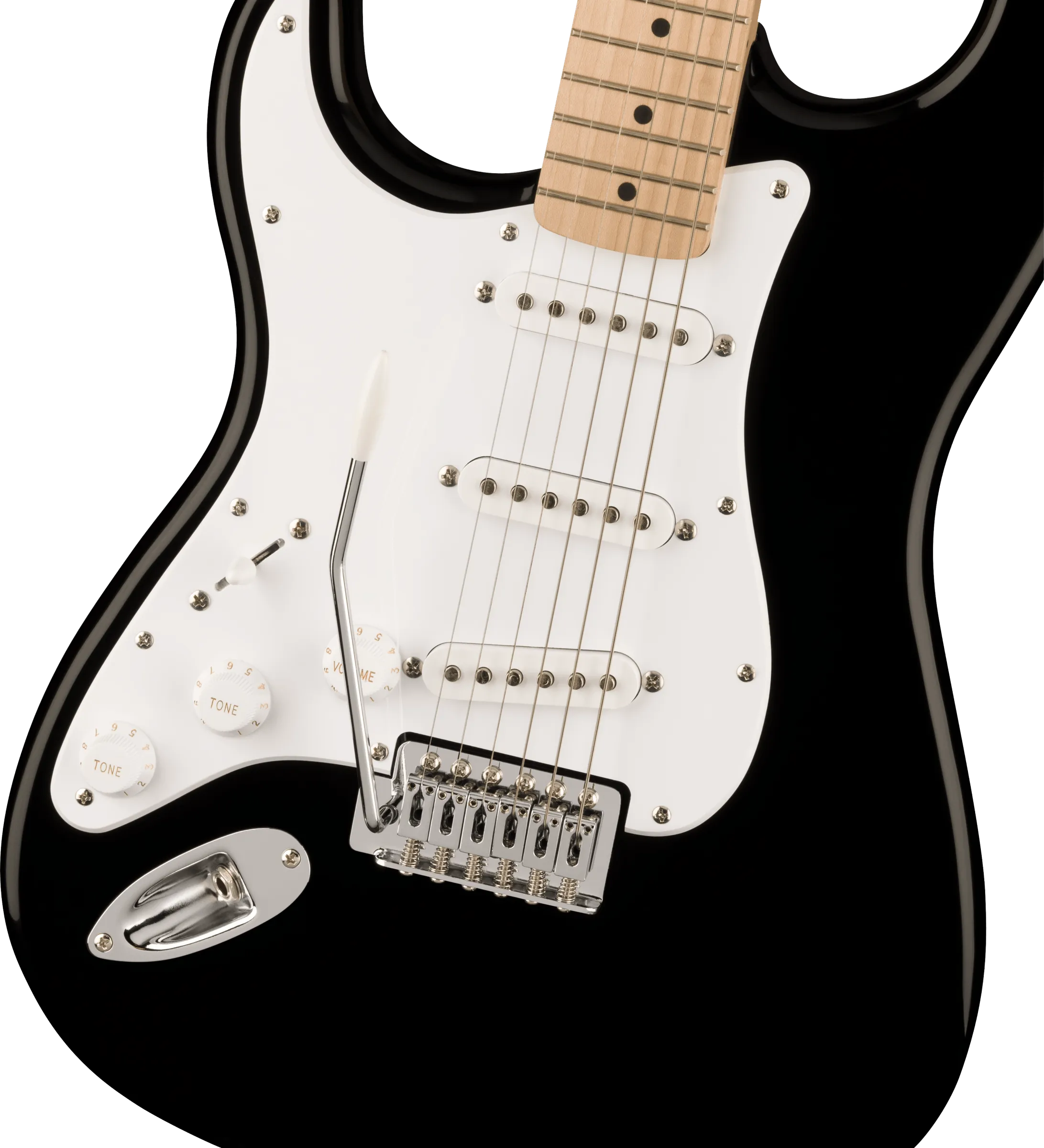 Squier Sonic Stratocaster Left-Handed, Maple Fingerboard, White Pickguard, Black