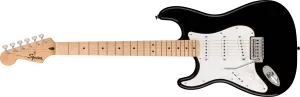 Squier Sonic Stratocaster Left-Handed, Maple Fingerboard, White Pickguard, Black