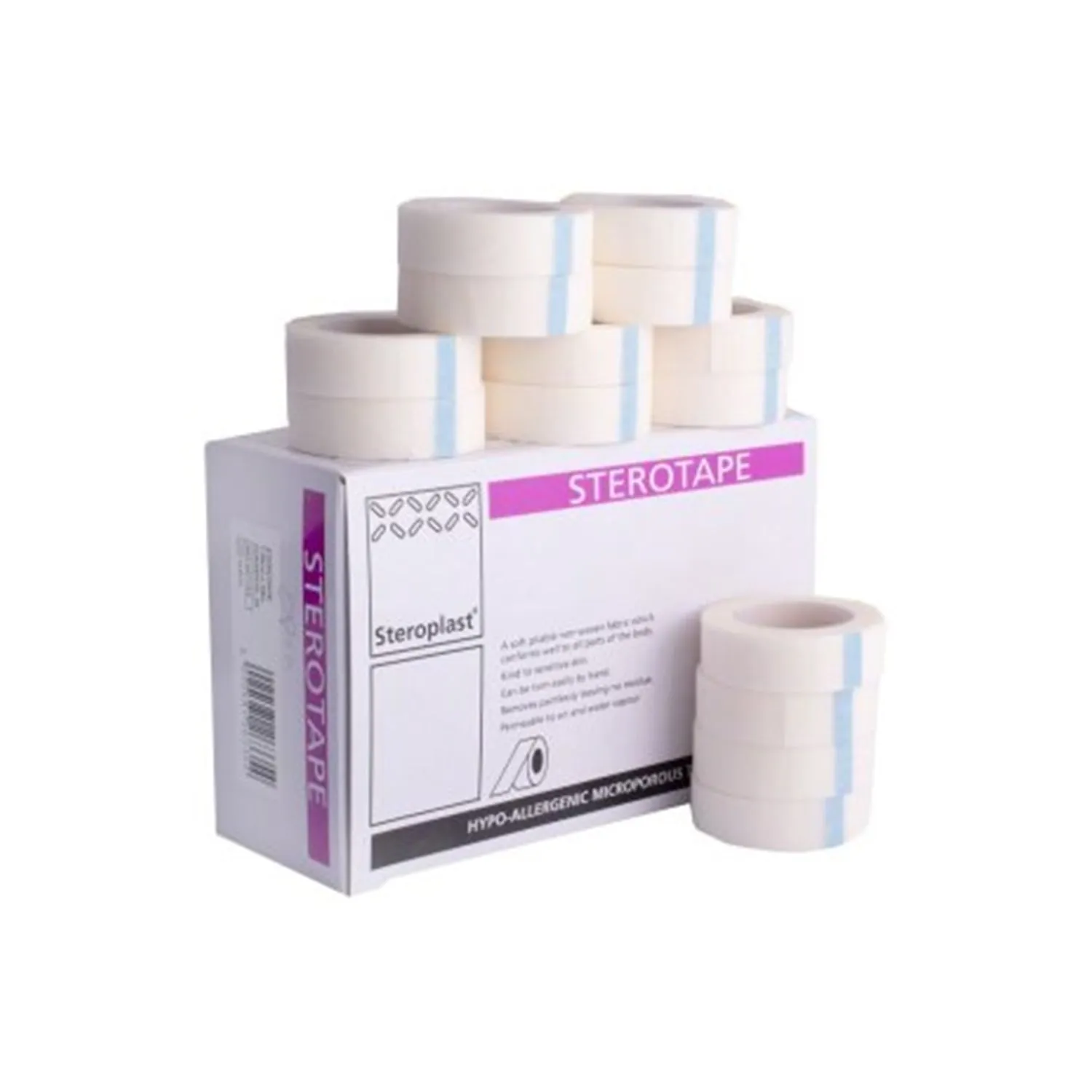 Sterotape Hypoallergenic Surgical Tape | 1.25cm x 10m | Pack of 24 Rolls