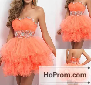 Strapless Short A-Line Mini Prom Dresses Homecoming Dresses