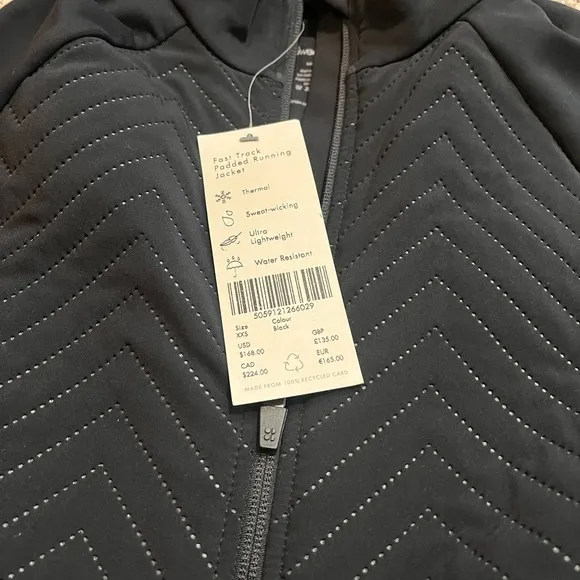 Sweaty Betty NWT Fast Track Padded Running Jacket size XXS