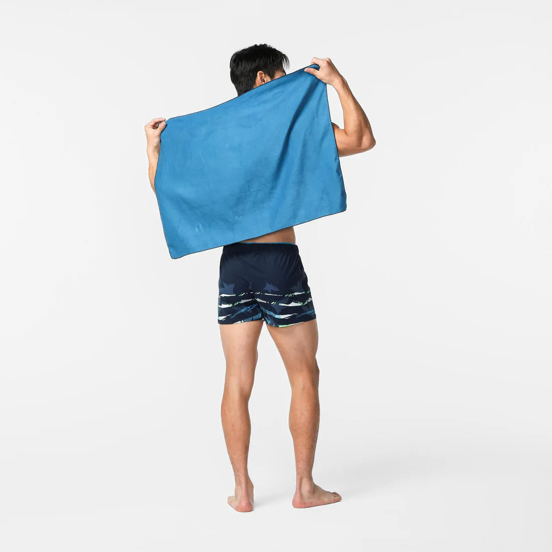 Swimming Microfibre Towel Size S 39 x 55 cm double-sided blue/green