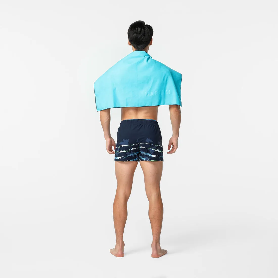 Swimming Microfibre Towel Size S 39 x 55 cm double-sided blue/green