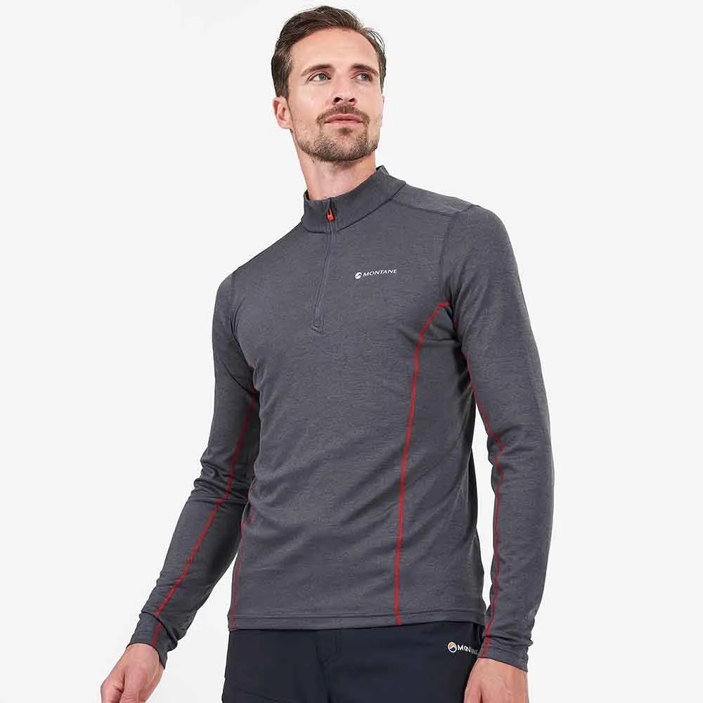 男裝高領拉鍊長袖快乾T恤 Men's Dart Zip Neck LS