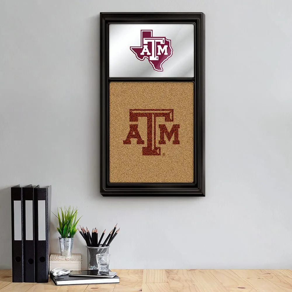Texas A&M Aggies: Dual Logo - Mirrored Cork Note Board