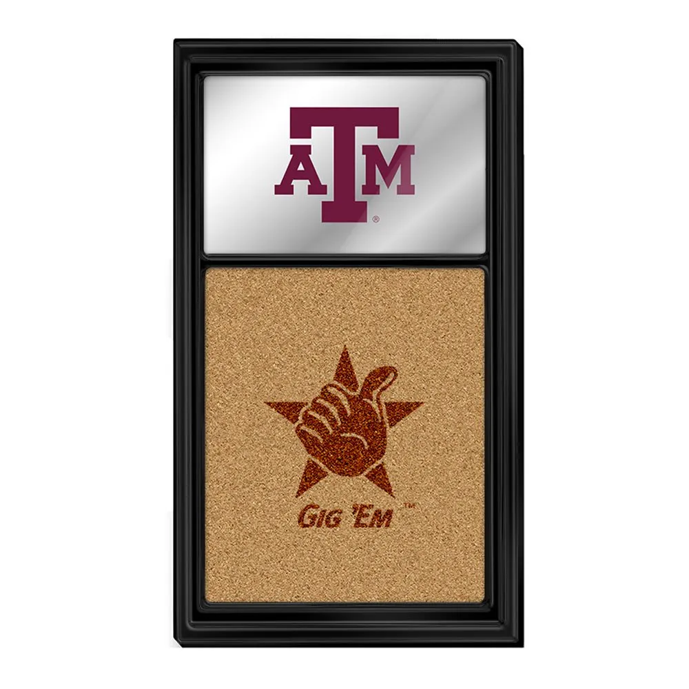 Texas A&M Aggies: Dual Logo - Mirrored Cork Note Board