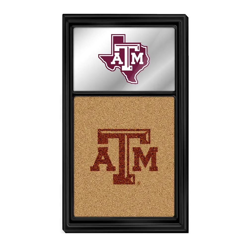 Texas A&M Aggies: Dual Logo - Mirrored Cork Note Board