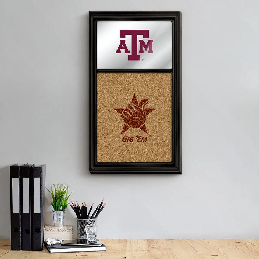 Texas A&M Aggies: Dual Logo - Mirrored Cork Note Board