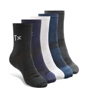 Texlon Men Ankle Length Polyamide Spandex Top Net Airy Long Rib Center Elastic Sports Socks Pack of 5