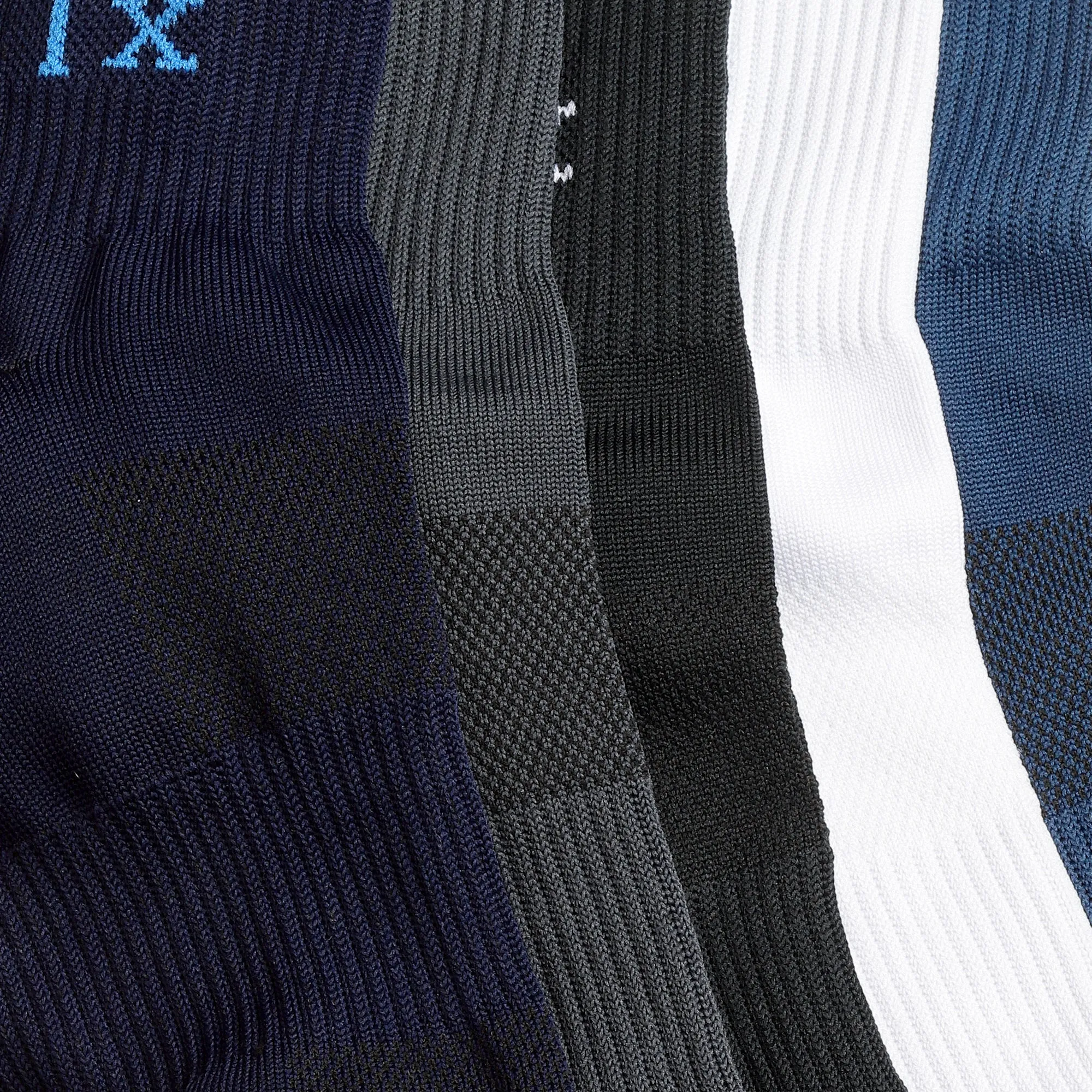 Texlon Men Ankle Length Polyamide Spandex Top Net Airy Long Rib Center Elastic Sports Socks Pack of 5