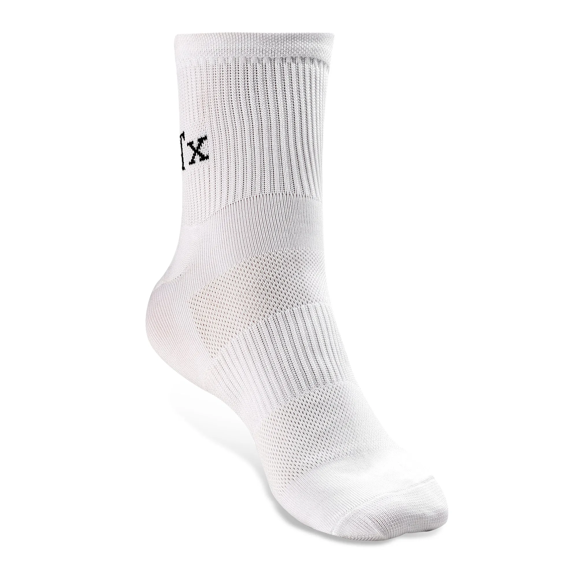 Texlon Men Ankle Length Polyamide Spandex Top Net Airy Long Rib Center Elastic Sports White Socks Pack of 5