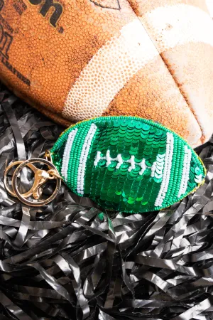 The Kickoff Green Sequin Football Keychain