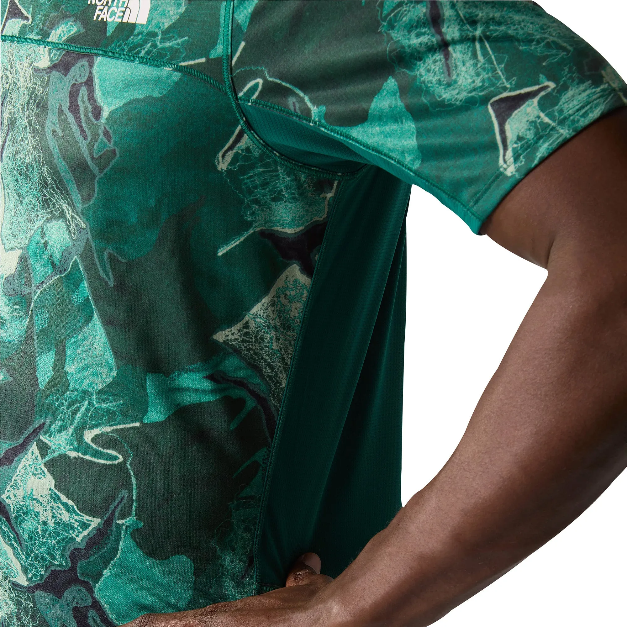 The North Face Sunriser Short Sleeve Mens Running Top - Green