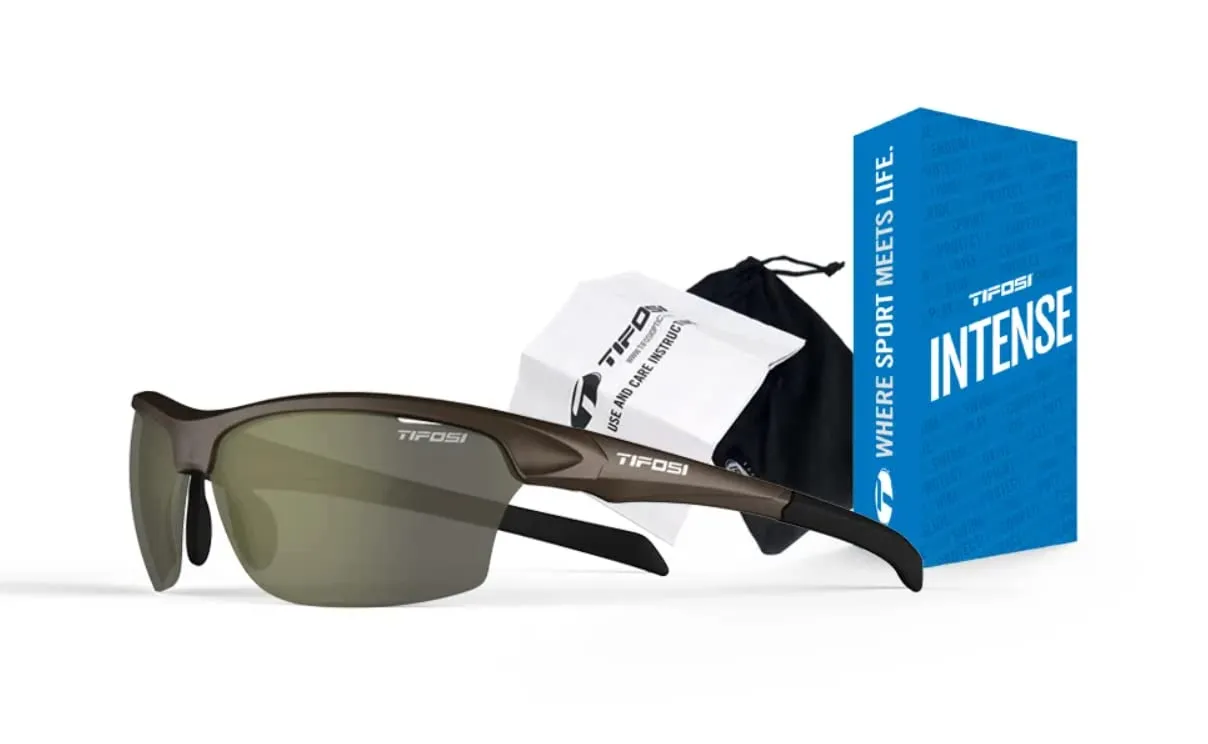 Tifosi Intense Sunglasses Gloss Black/Silver Mirror Smoke Lenses