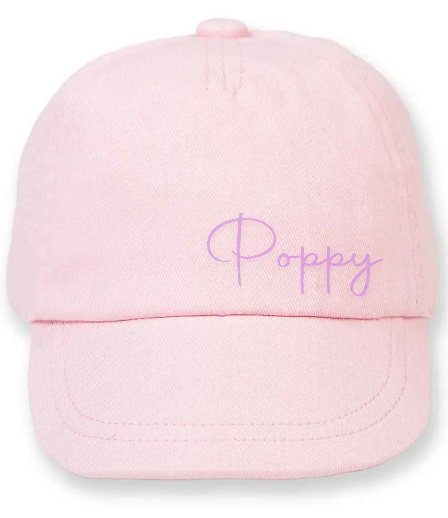 Toddler personalised elasticated cap - choose your colour
