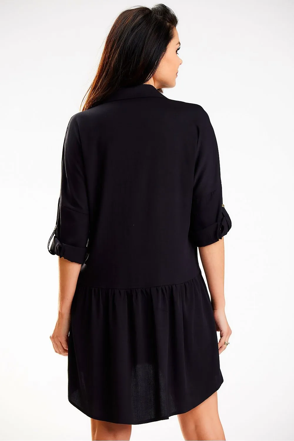 Trapezoidal Collar Loose Fit Dress