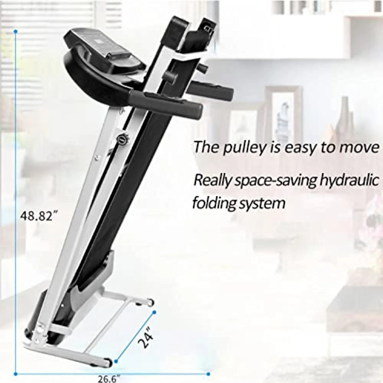 Treadmills for Home, 2.5HP Portable Foldable Treadmill with 15 Pre Set Programs and LED Display Panel