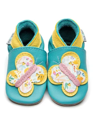 Turquoise Butterfly Soft Shoes
