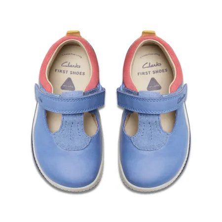 UK 5 Blue Noodle Bright T-Bar Velcro Walker