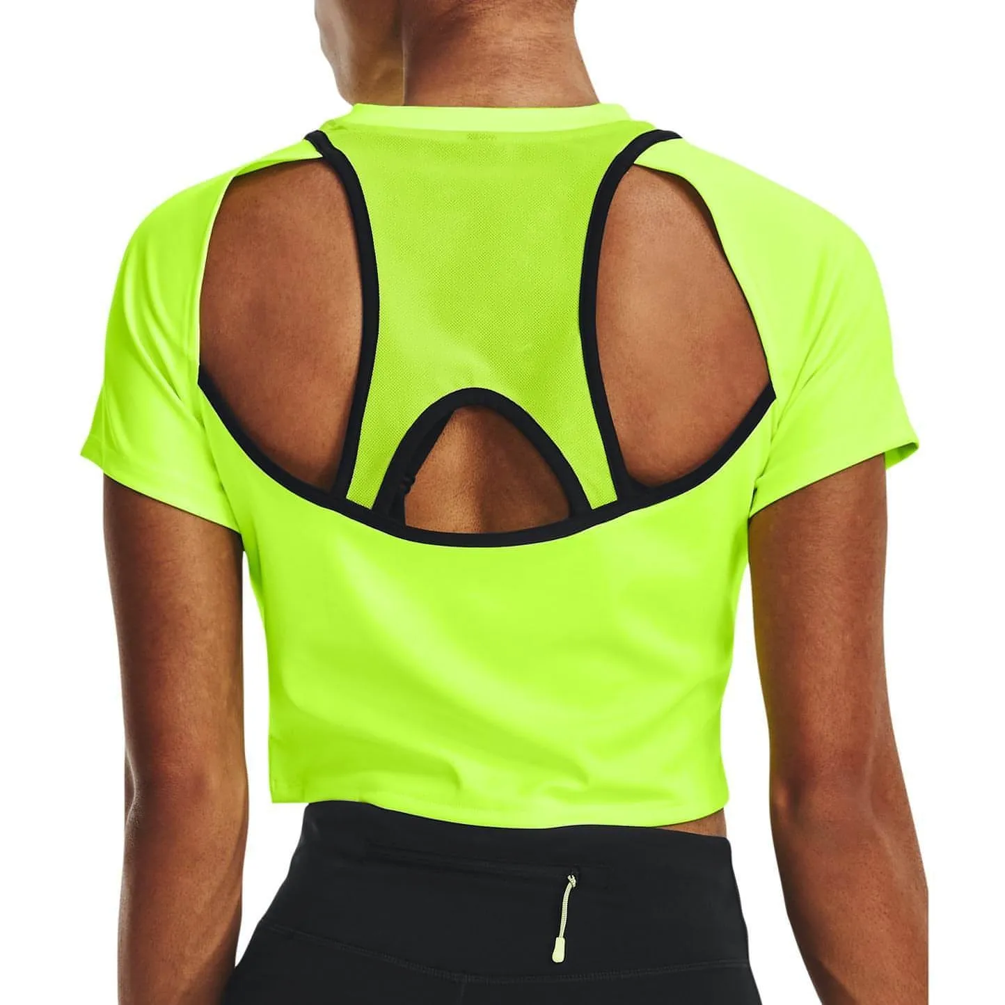 Under Armour Run Anywhere Cropped Short Sleeve Womens Running Top - Green