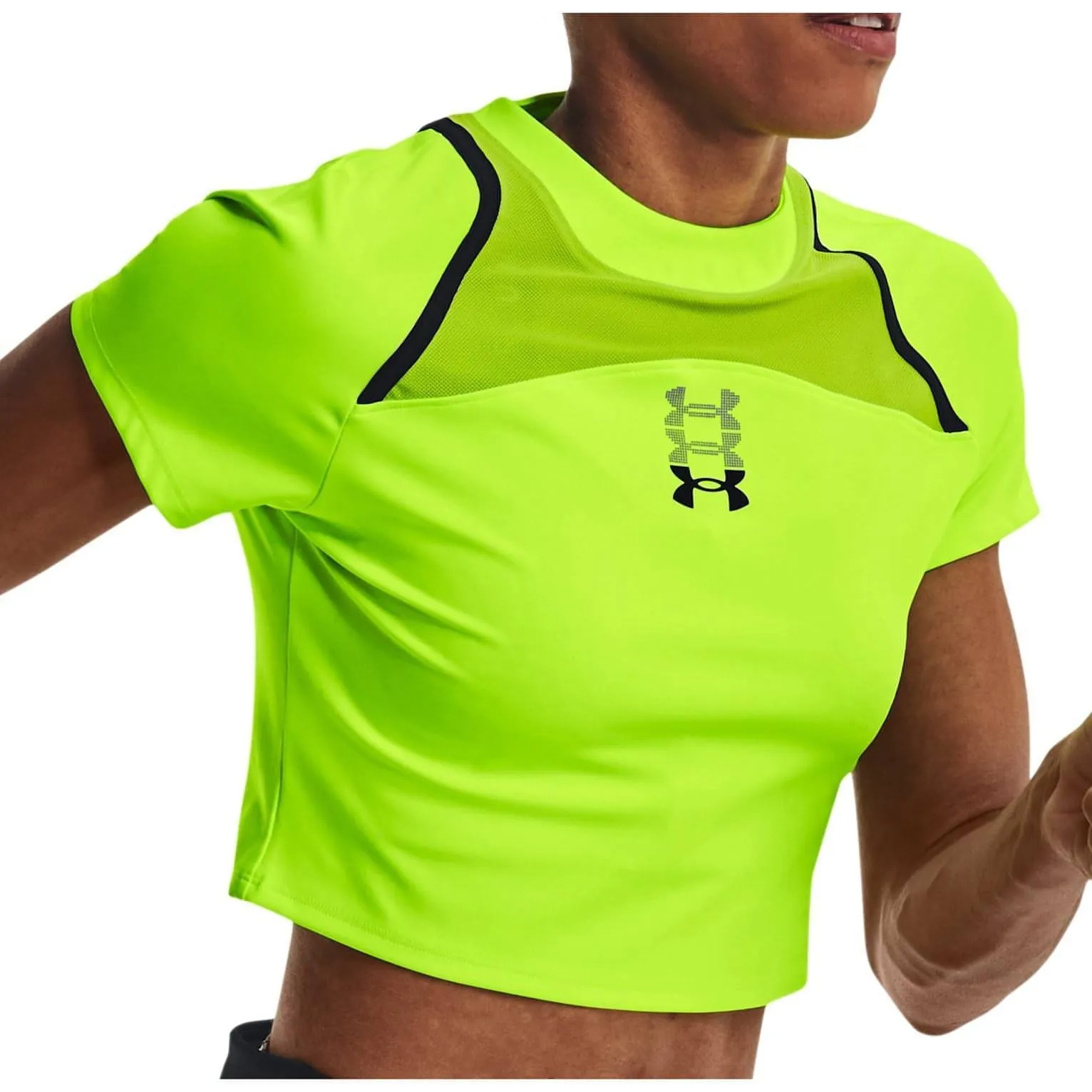 Under Armour Run Anywhere Cropped Short Sleeve Womens Running Top - Green