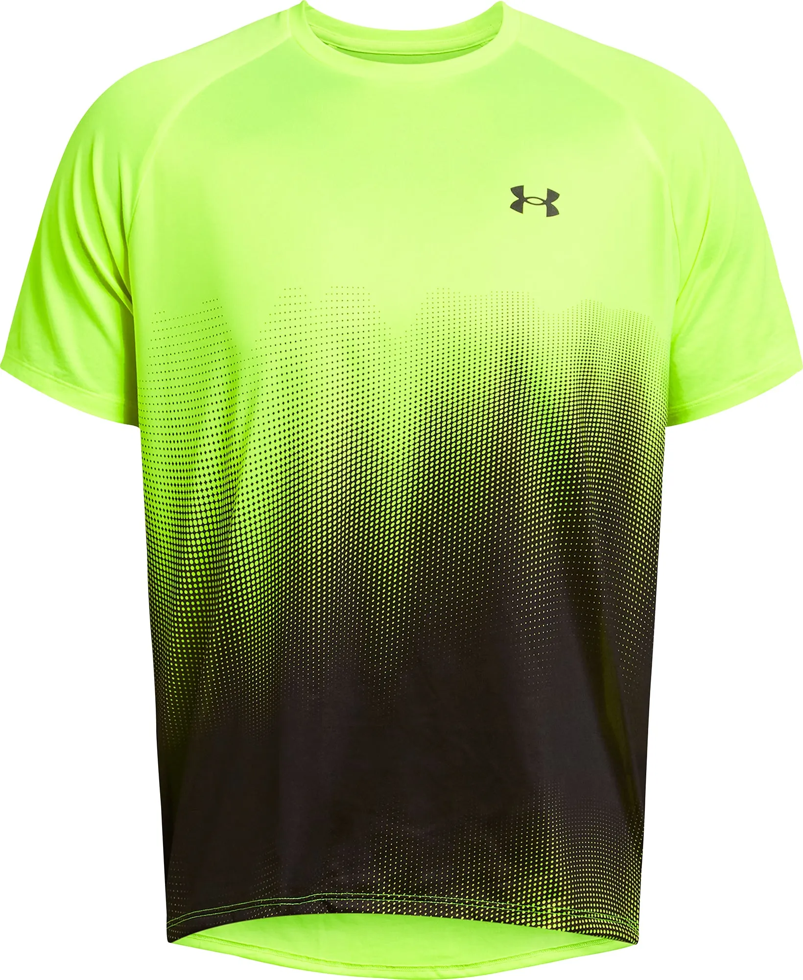 Under Armour Tech Fade Short Sleeve Mens Running Top - Yellow