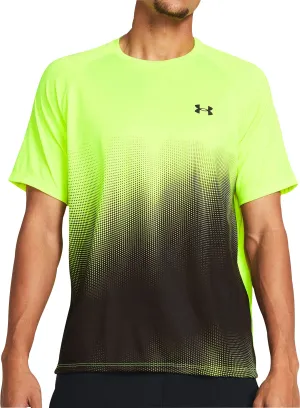 Under Armour Tech Fade Short Sleeve Mens Running Top - Yellow