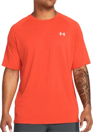 Under Armour Tech Reflective Short Sleeve Mens Running Top - Orange